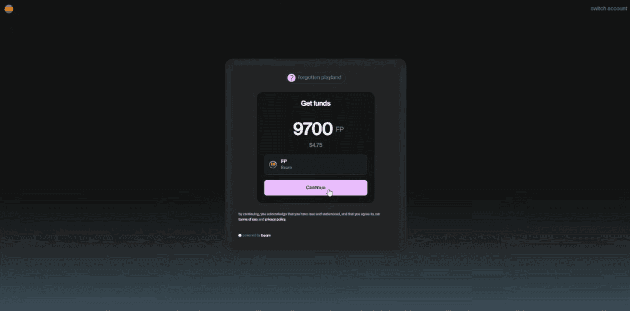 FP token pop up